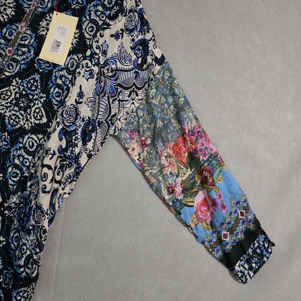 NWT Johnny Was Multi Print Button Down Blouse C13217-9 Size Small - Picture 8 of 13
